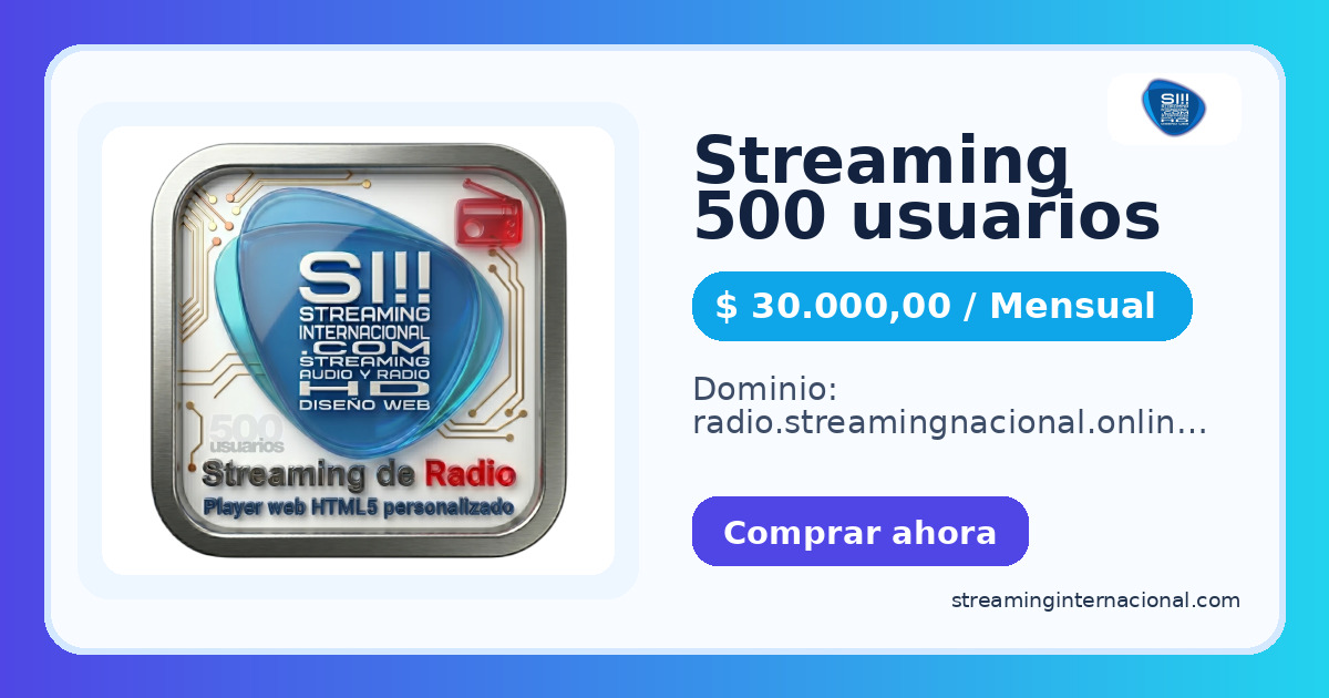 Streaming 500 usuarios