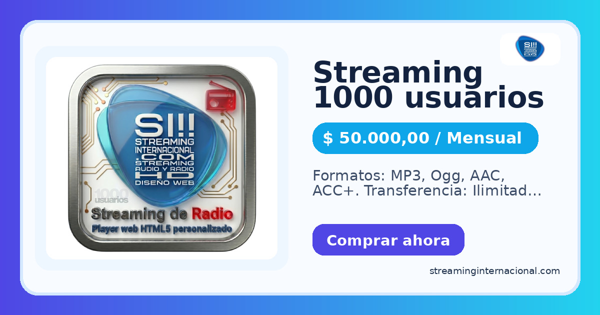 Streaming 1000 usuarios