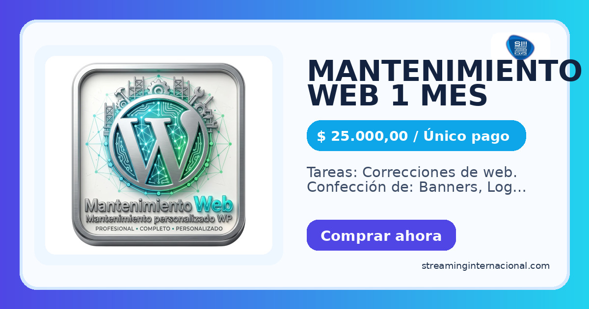 MANTENIMIENTO WEB 1 MES