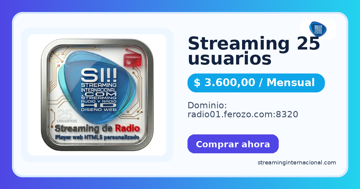 Streaming 25 usuarios