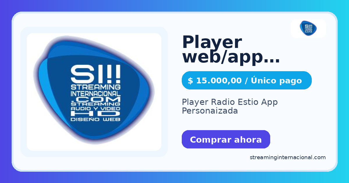 Player web/app personalizada