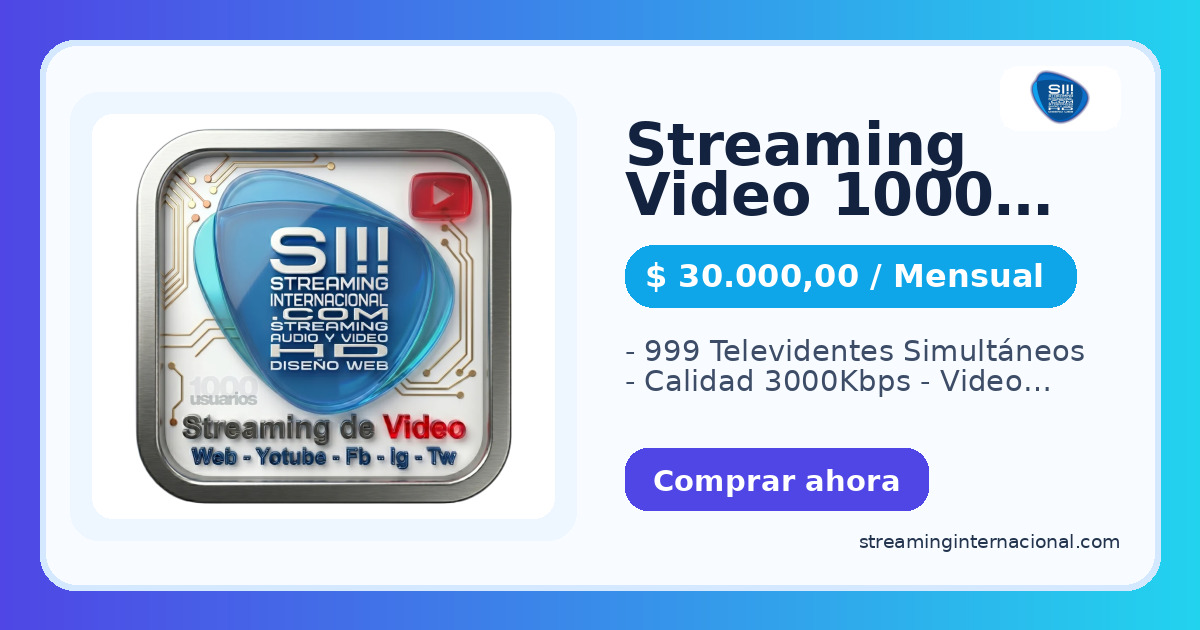 Streaming Video 1000 usuarios Transcode